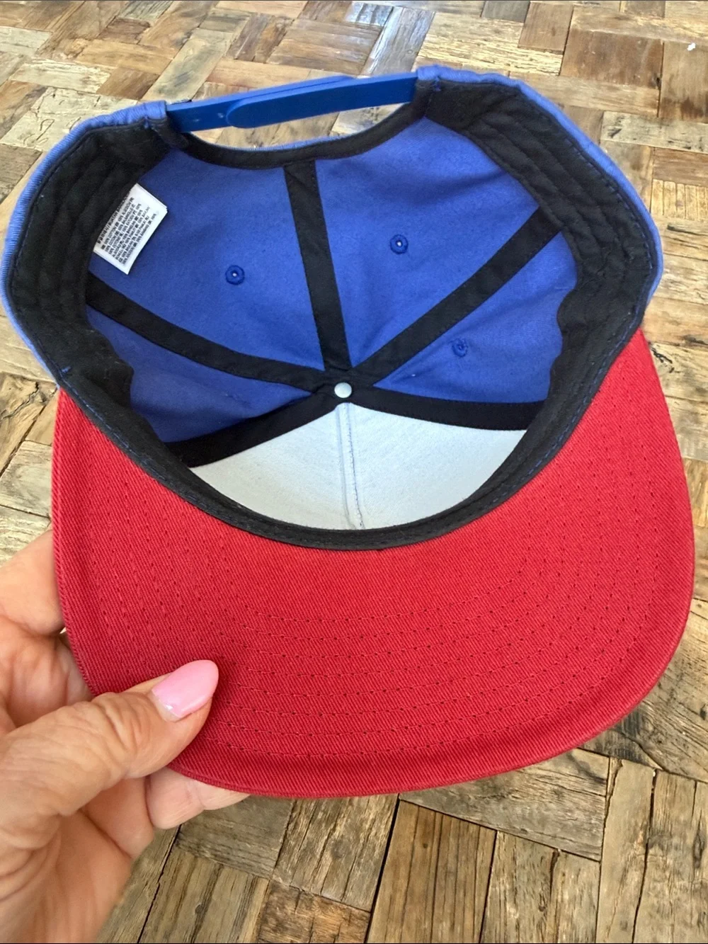 Vans Two-Tone Snapback Hat in Blue and Red